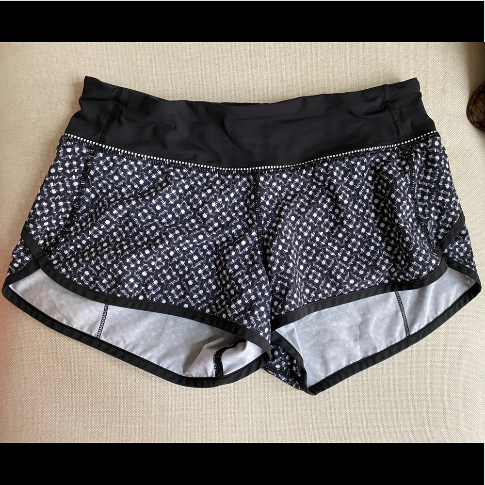 Lululemon Speed Up shorts lined Size 4 black white